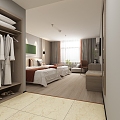 Modern Room Hotel Standard Room 3d model