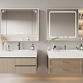 Modern Bathroom Cabinet Wash Desk Bathroom Mirror Washing Supplies 3d model