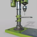 Green Industrial Drill Press With Stable Base Column And Worktable Motor Unit 3d model