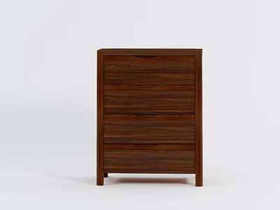 Sleek Modern Chest of Drawers With Four Wooden Storage Drawers and Solid Wood Legs 3d model