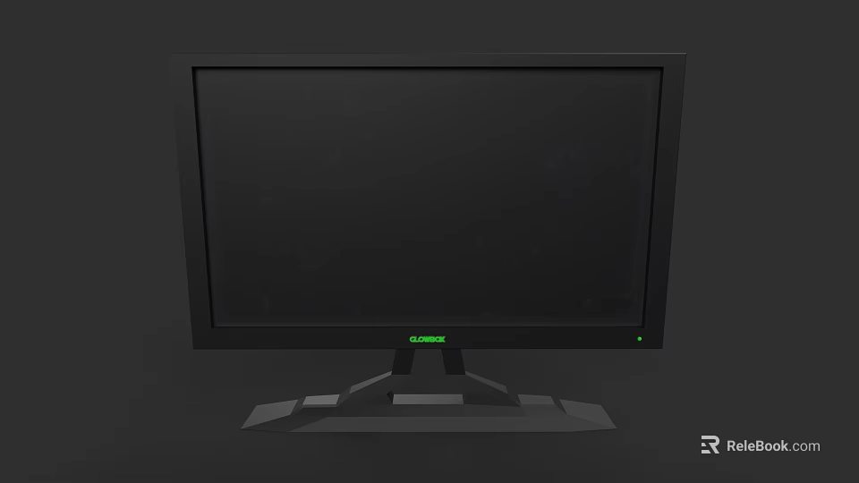 Modern Black TV With Sleek Design And Stable Stand For Home Entertainment 3d model 