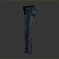 Classic Blue Denim Jeans With Straight Leg Fit And Metal Belt Buckle For Daily Wear