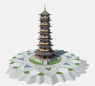 Chinese Tower 3d model