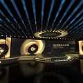 Modern Stage Design With Circular Lighting Effects And LED Backdrop Setup 3d model