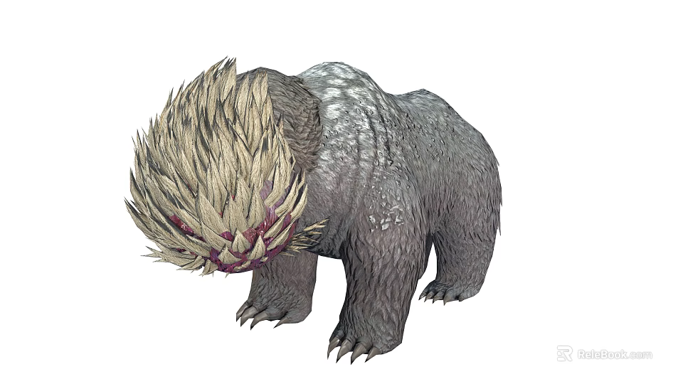 Mythical Creature Character With Shaggy Mane Sharp Claws And Bear Like Features 3d model 