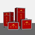Public Facility Red Voting Boxes With Wheels And Metal Design For Elections 3d model