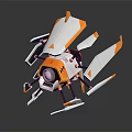 Orange White Modern Mechanical Robot Equipment With Blue Light Sensor And Legs