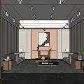 Modern Reception Room 3d model