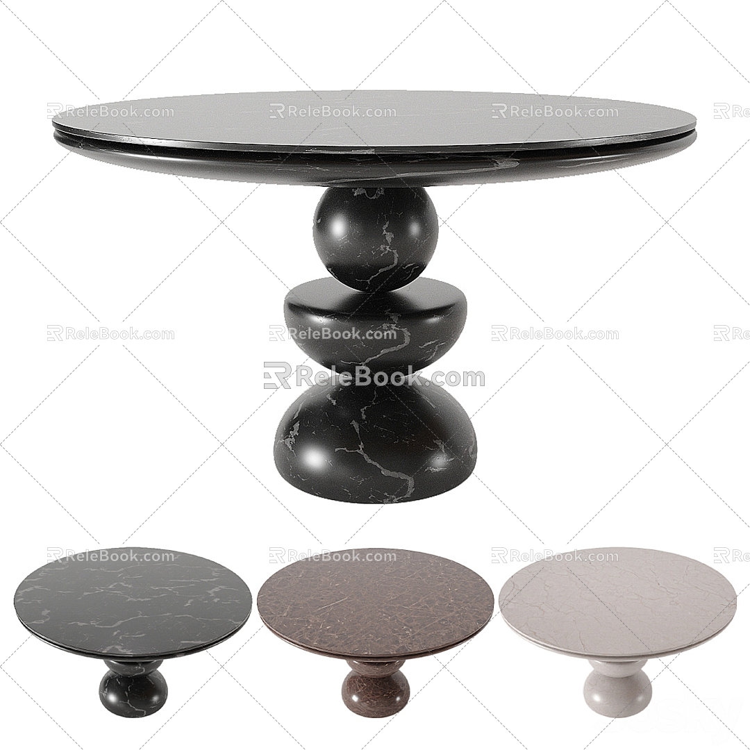 Anthropologie marble dining table 3d model