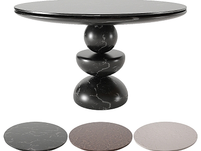 Anthropologie marble dining table 3d model