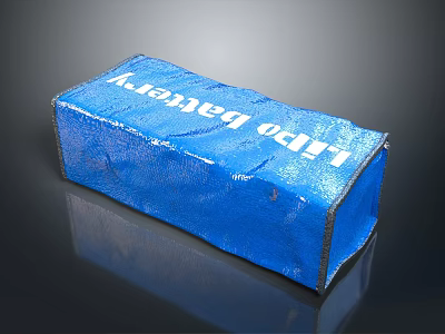 Blue Lipo Battery Packaging For Rechargeable Electronic Devices With Durable Design 3d model
