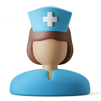 Woman Nurse Wearing Blue Professional Uniform With White Cross Nurse Cap 3d model
