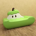 Green Apple Shaped Public Chair With Cute Design For Kids In Playroom