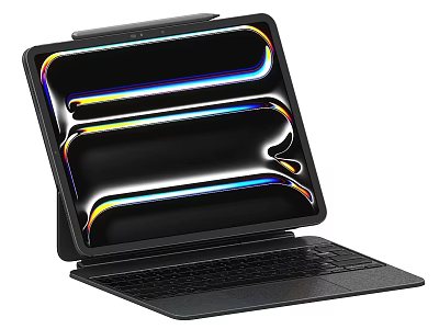 Modern 2 in 1 Tablet with Detachable Keyboard and Vibrant Colorful Display Screen 3d model