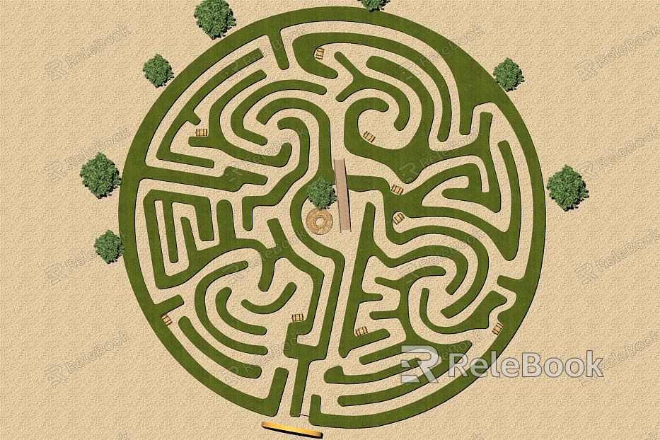 Modern Labyrinth Plant Adventure Outdoor Entry Gate Sensory Treasure Hunt Children's Theme Amusement model