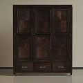 Dark Wood Wardrobe Interior With Multiple Doors And Drawers Modern Design