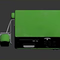 Green Public Telephone Electronic Device With Keypad Display Screen And Stickers