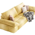 Modern Mid-Ancient Multiplayer Sofa 3d model