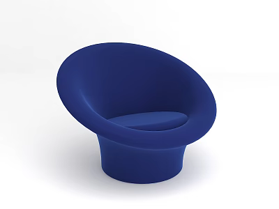 Modern Blue Accent Chair Featuring Round Sleek Design and Plush Comfortable Seat 3d model