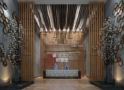 Modern Hall Lobby 3d model