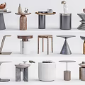 Modern Side Tables Displaying Various Stylish Designs Unique Bases And Premium Materials 3d model