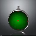 Circular Measuring Gauge Device With Green Display Red Central Dot And Markers
