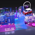 Futuristic KiWi CV Modern Car Display With Neon Lights And Photo Area
