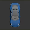 Blue Sports Car With Gray Roof Rear Spoiler Black Wheels And Sleek Design