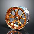 High Quality Automotive Wheel With Gold Spoke Design And Shiny Alloy Finish