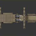 Sand Colored Tank Equipped With Multiple Missile Launchers Six Wheels And Control Cabin