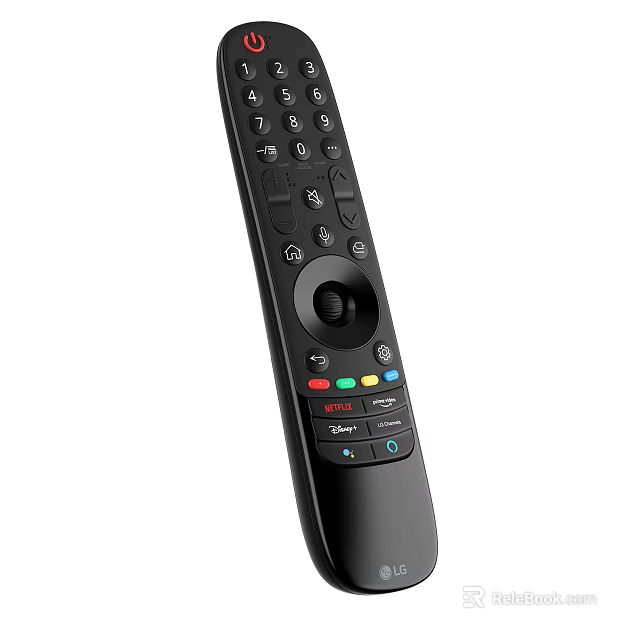 Black TV Remote Control with Colorful Buttons and Streaming Keys for Smart Television 3d model 