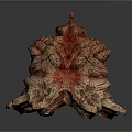 Unique Handcrafted Wood And Stone Decorative Artwork Featuring Intricate Red Brown Textured Details