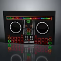 Modern Electronic DJ Controller With Circular Knobs Colorful Buttons And Digital