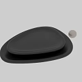 Elegant Black Wooden Texture Dinnerware Set With Two Stacked Oval Plates