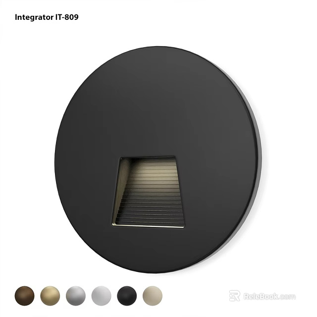 Black Round Downlight Spotlight With Modern Recessed Design And Sleek Surface 3d model 