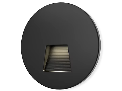 Black Round Downlight Spotlight With Modern Recessed Design And Sleek Surface 3d model