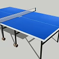 Portable Blue Ping Pong Table With Net Paddles And Balls For Indoor Sports Equipment Use
