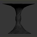 Modern Dining Table With Octagonal Shape Twisted Pedestal Base And Textured Top 3d model