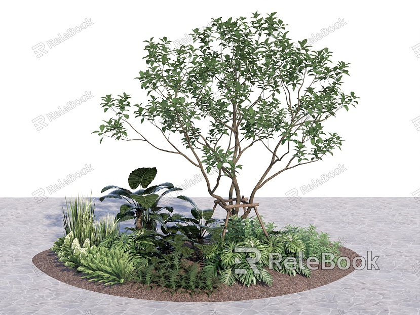 plant group arbor shrub combination flowers and plants combination flower border plant model