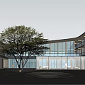 Modern Office Building Factory Building Old Factory Atrium Landscape 3d model
