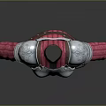 Game Movie Female Character Armor Featuring Silver Metal Pink Sleeves And Ornate Design