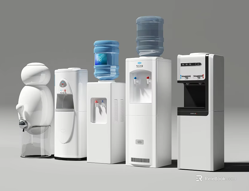 Water Dispenser Components With Various Designs And Functional Models For Home And Office Use 3d model 