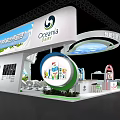 Oceana Exhibition Booth with Cow Milk Theme Modern Green White Windmill Decor
