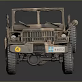 Military Style Utility Vehicle With Camouflage Paint Open Cargo Bed And Off Road Tires