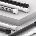 Modern Metal Curtain Rods In Black White Silver With Decorative Finials