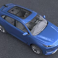 Blue Mid Size SUV With Panoramic Sunroof And Sleek Design