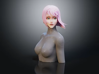 Modern Game Character Girl Portrait Cartoon Girl 3d model