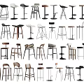Various Designed Bar Stools With Modern Classic Styles And Wooden Metal Frames