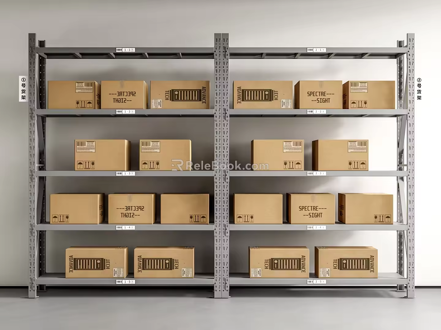 Modern shelf lifting shelf express shelf carton storage rack 3d model