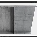 Modern Architectural Gray Concrete Wall Structure With Textured Surface Details 3d model